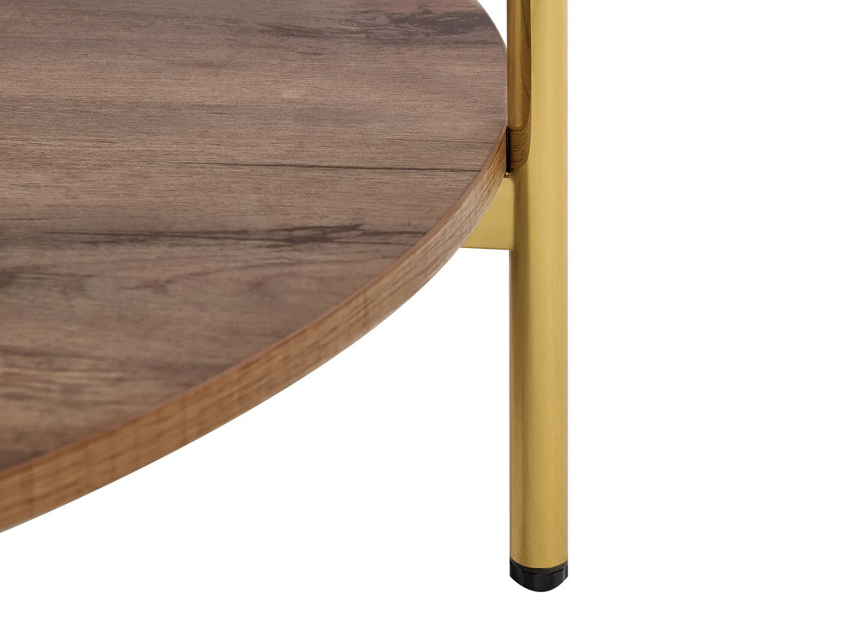 Coffee Table KAVA Tempered Glass Gold — front product view