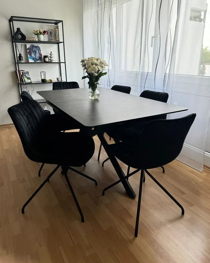 Set of 2 Dining Chairs ZEVELA Velvet Black — alternate product view