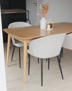 Set of 2 Dining Chairs MASON Fabric Light Beige