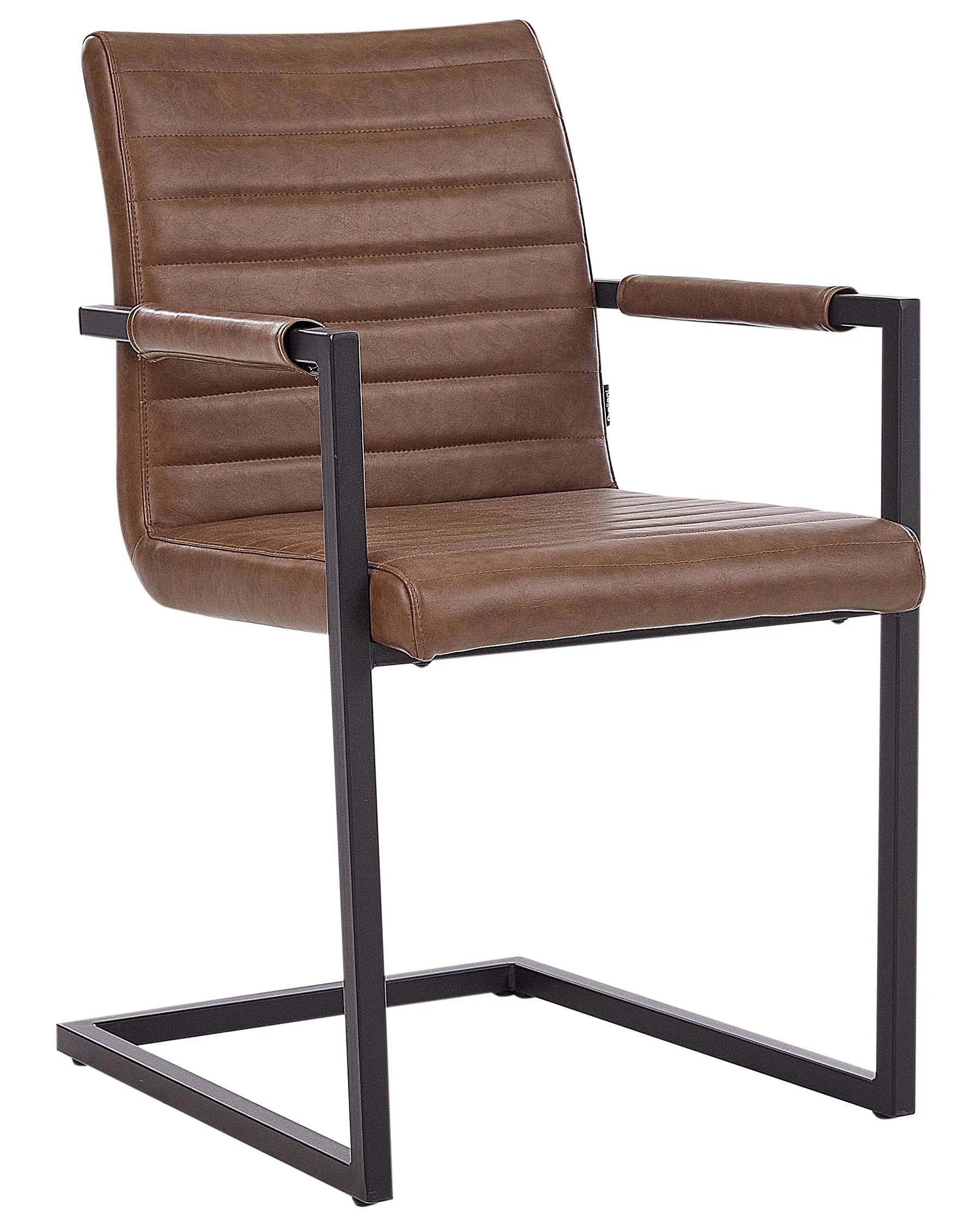 Set of 2 Conference Chairs BUFORD Faux Leather Brown