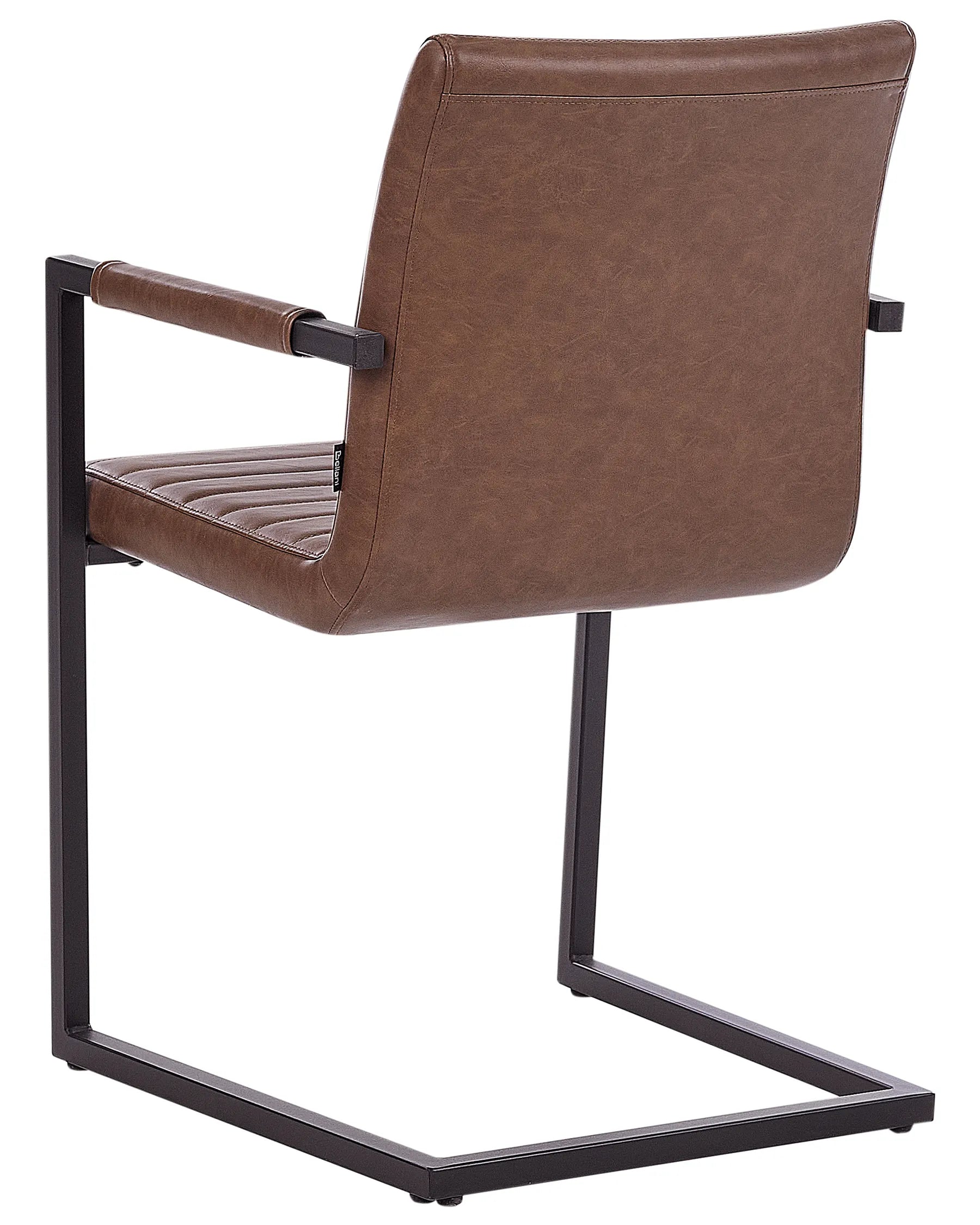 Set of 2 Conference Chairs BUFORD Faux Leather Brown