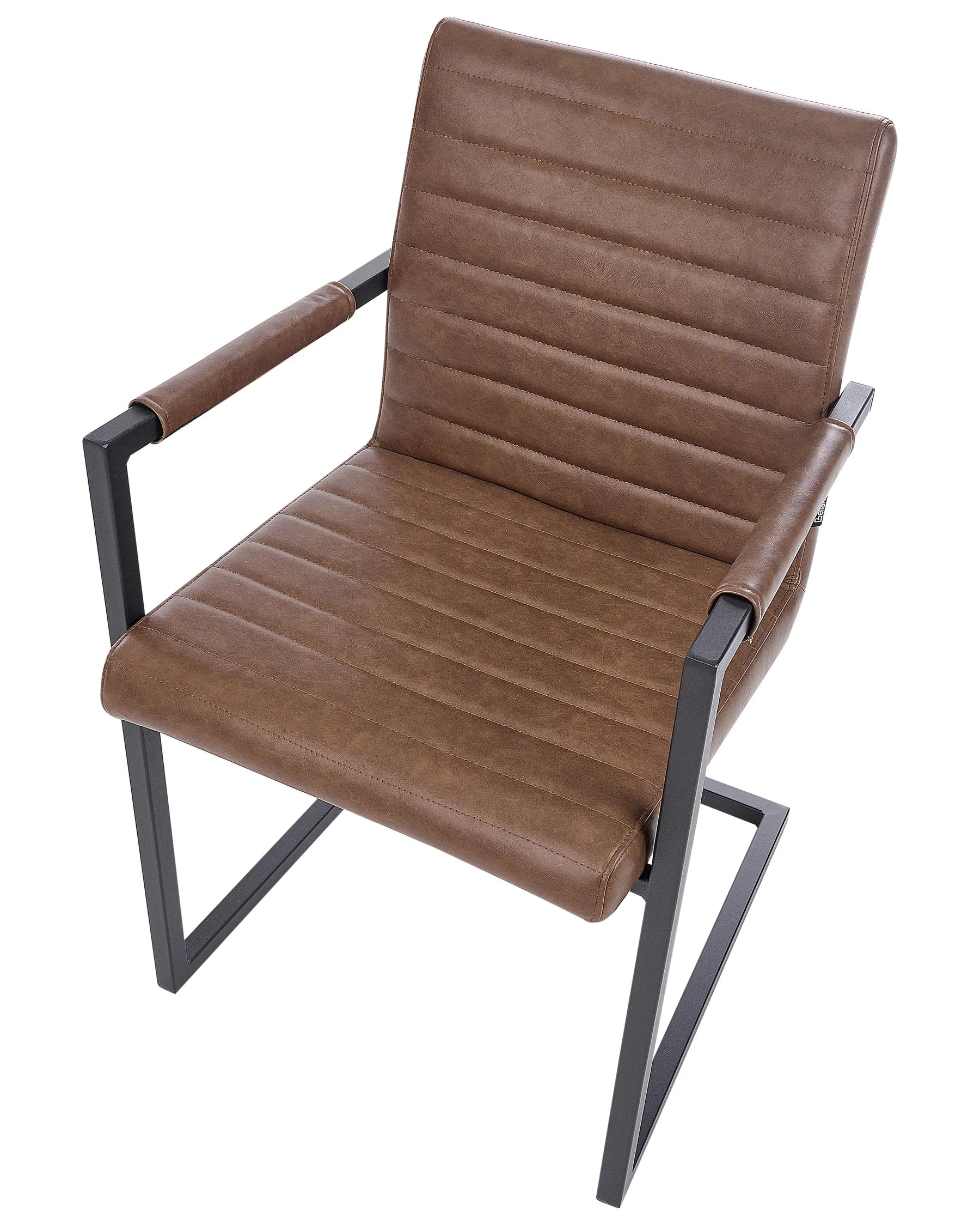Set of 2 Conference Chairs BUFORD Faux Leather Brown