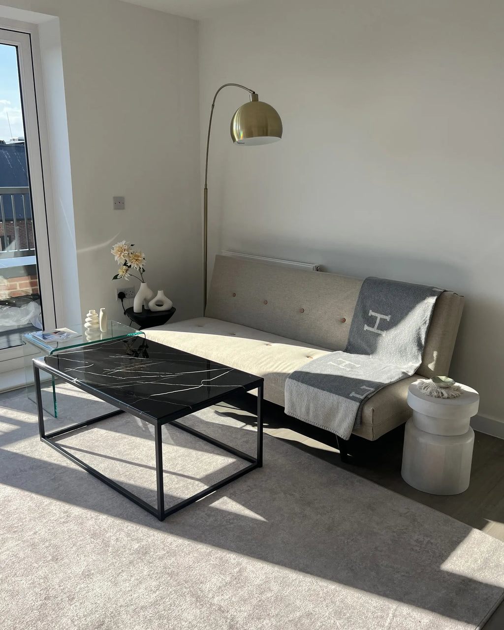Side Table LOURDES Tempered Glass Transparent