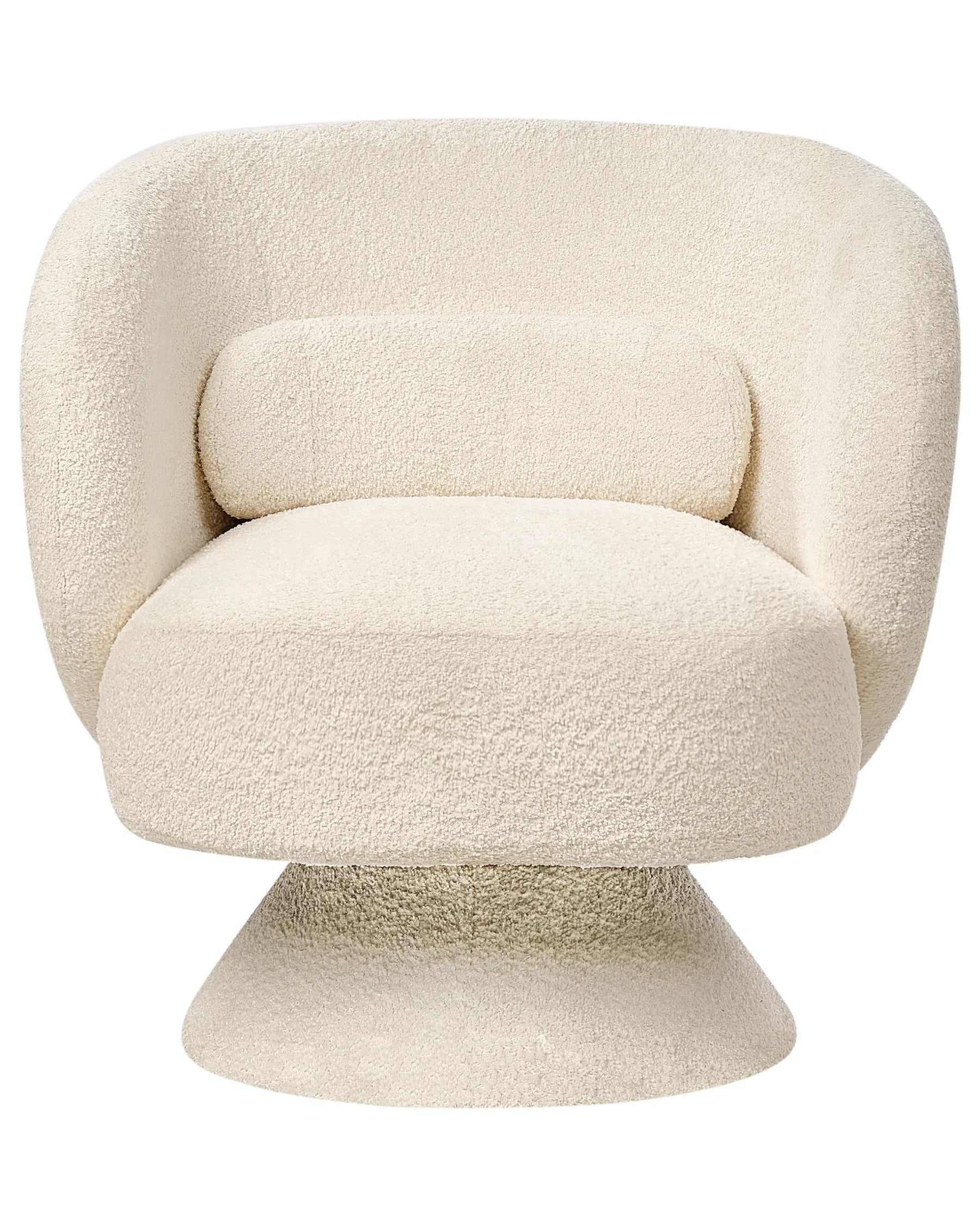 Swivel Armchair LIEKSA Boucle Off-White