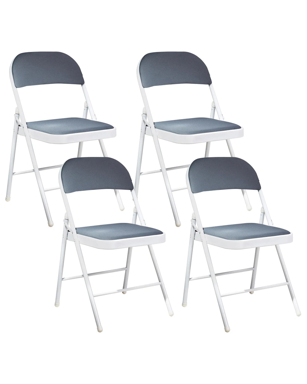 Set of 4 Folding Chairs SPARKS Dark Grey/ White