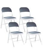 Set of 4 Folding Chairs SPARKS Dark Grey/ White