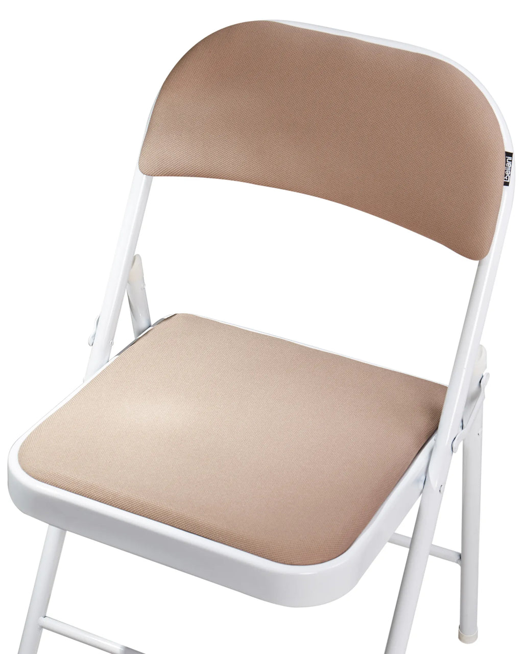 Set of 4 Folding Chairs SPARKS Beige/ White
