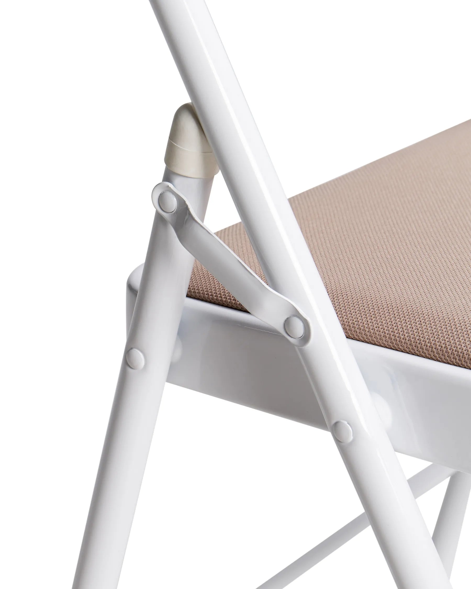 Set of 4 Folding Chairs SPARKS Beige/ White