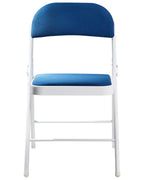 Set of 4 Folding Chairs SPARKS Blue/ White