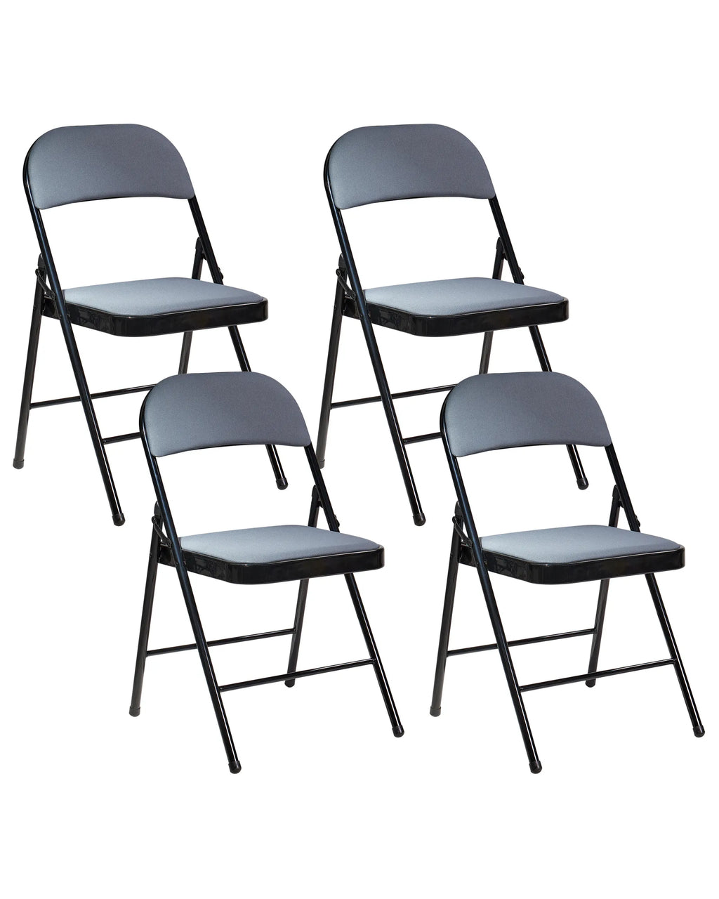 Set of 4 Folding Chairs SPARKS Dark Grey/ Black