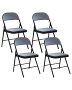 Set of 4 Folding Chairs SPARKS Dark Grey/ Black
