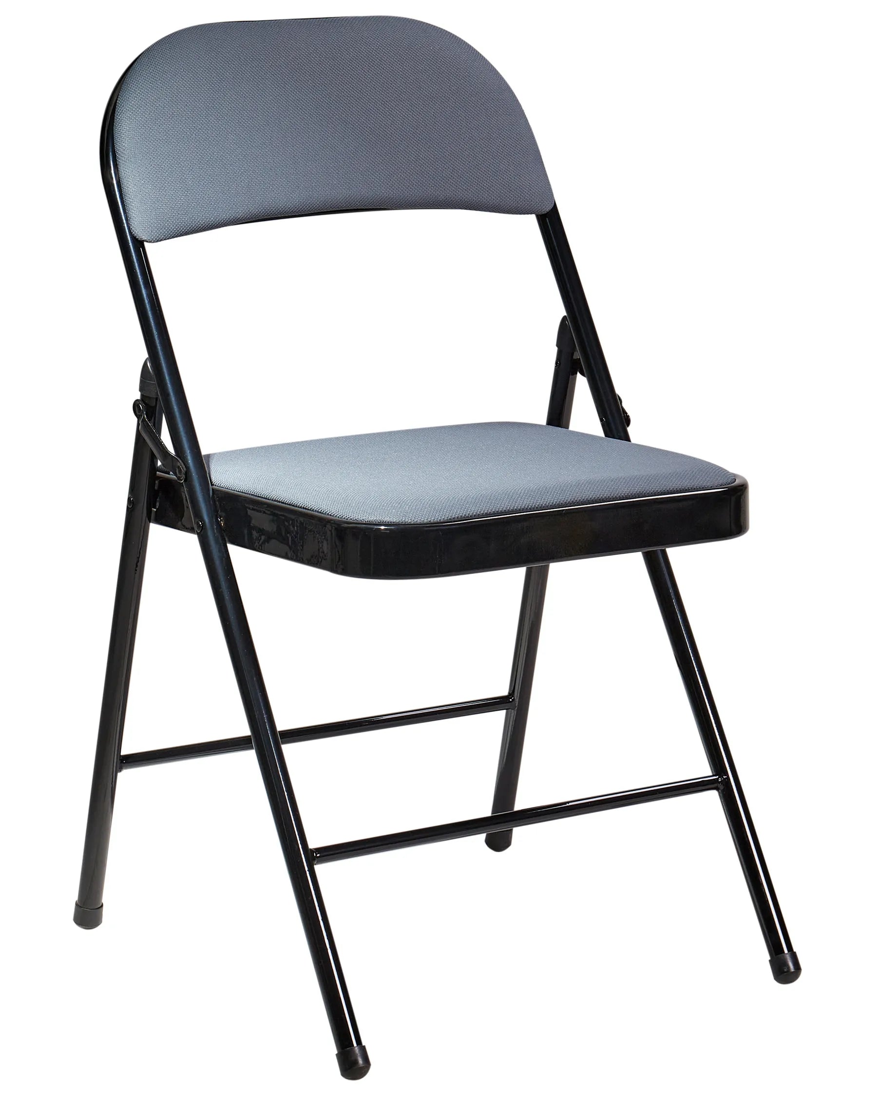 Set of 4 Folding Chairs SPARKS Dark Grey/ Black