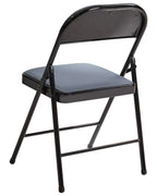 Set of 4 Folding Chairs SPARKS Dark Grey/ Black