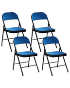 Set of 4 Folding Chairs SPARKS Blue/ Black