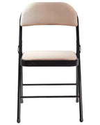Set of 4 Folding Chairs SPARKS Beige/ Black