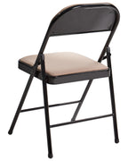 Set of 4 Folding Chairs SPARKS Beige/ Black