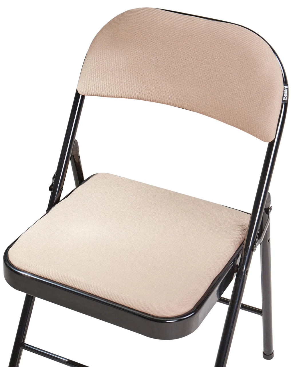 Set of 4 Folding Chairs SPARKS Beige/ Black