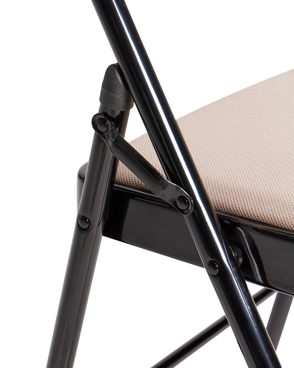 Set of 4 Folding Chairs SPARKS Beige/ Black