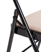 Set of 4 Folding Chairs SPARKS Beige/ Black