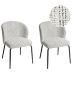 Set of 2 Dining Chairs ZANA Fabric White