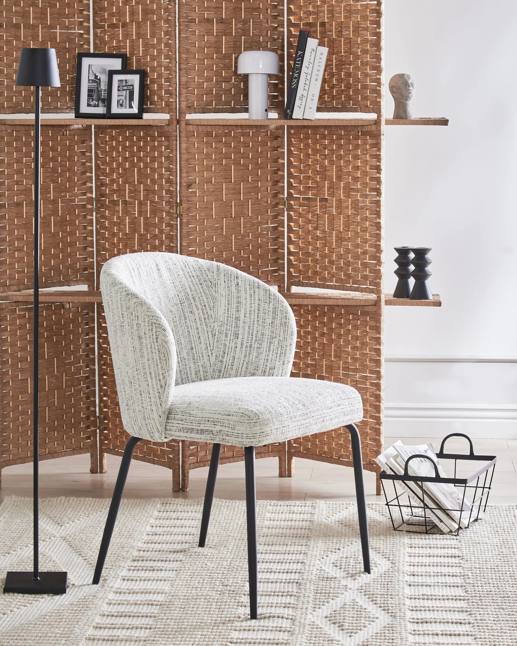 Set of 2 Dining Chairs ZANA Fabric White