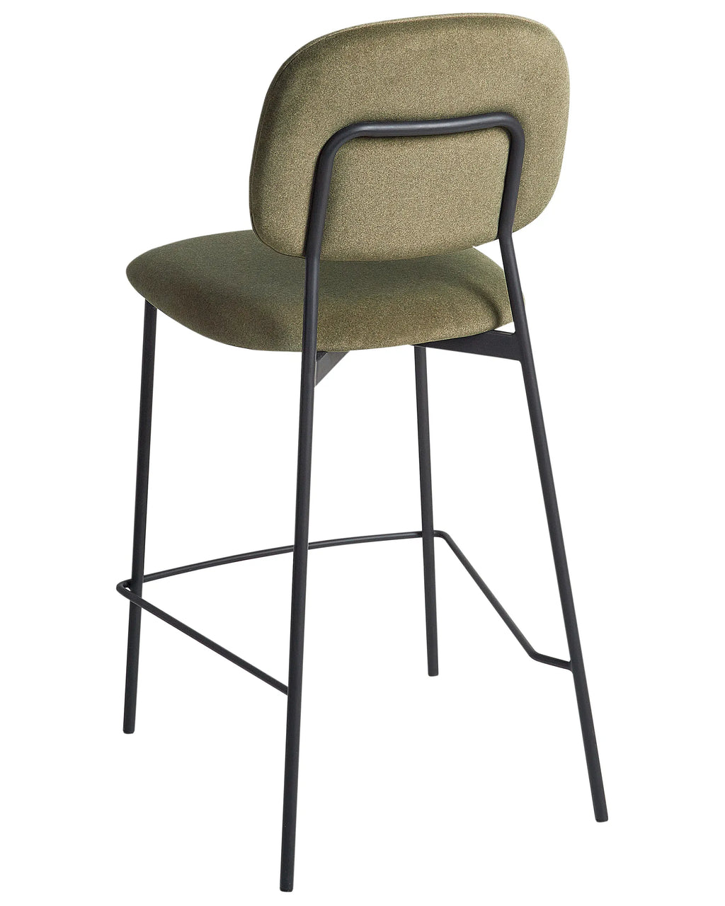 Set of 2 Bar Chairs DUETTE Velvet Olive Green