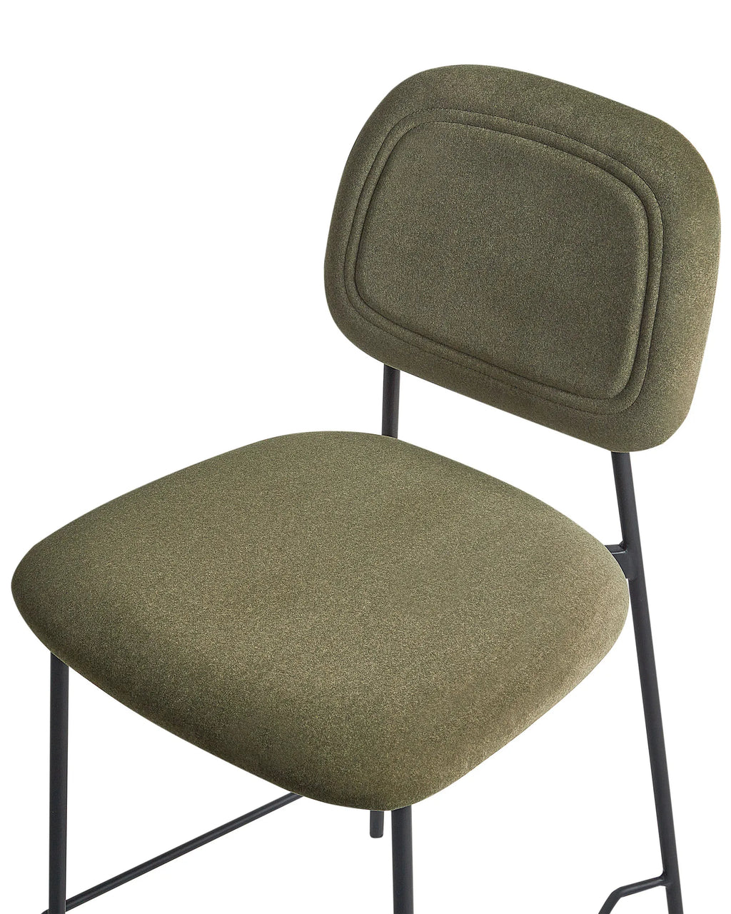 Set of 2 Bar Chairs DUETTE Velvet Olive Green