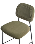 Set of 2 Bar Chairs DUETTE Velvet Olive Green