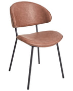 Set of 2 Dining Chairs KIANA Faux Leather Brown