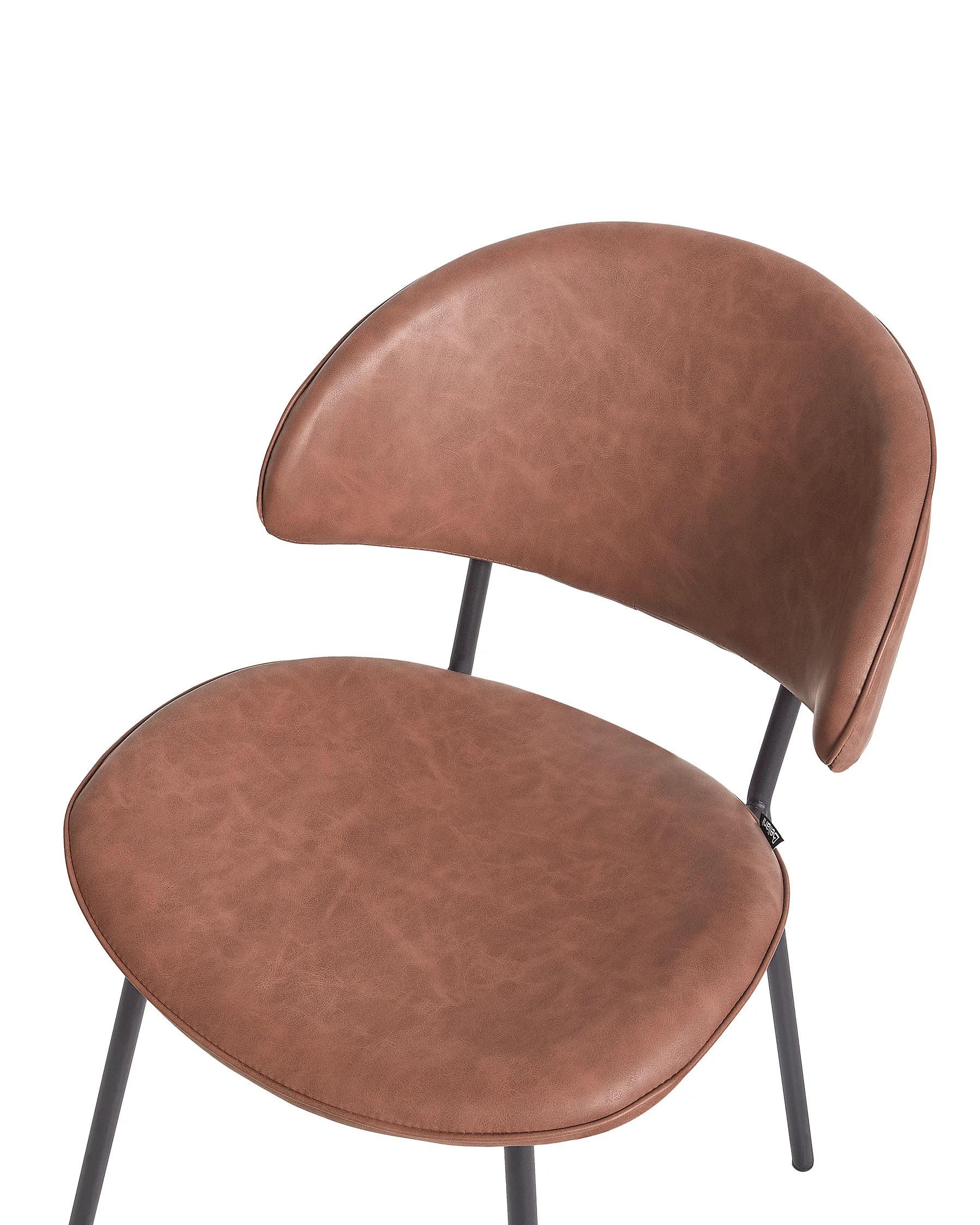 Set of 2 Dining Chairs KIANA Faux Leather Brown