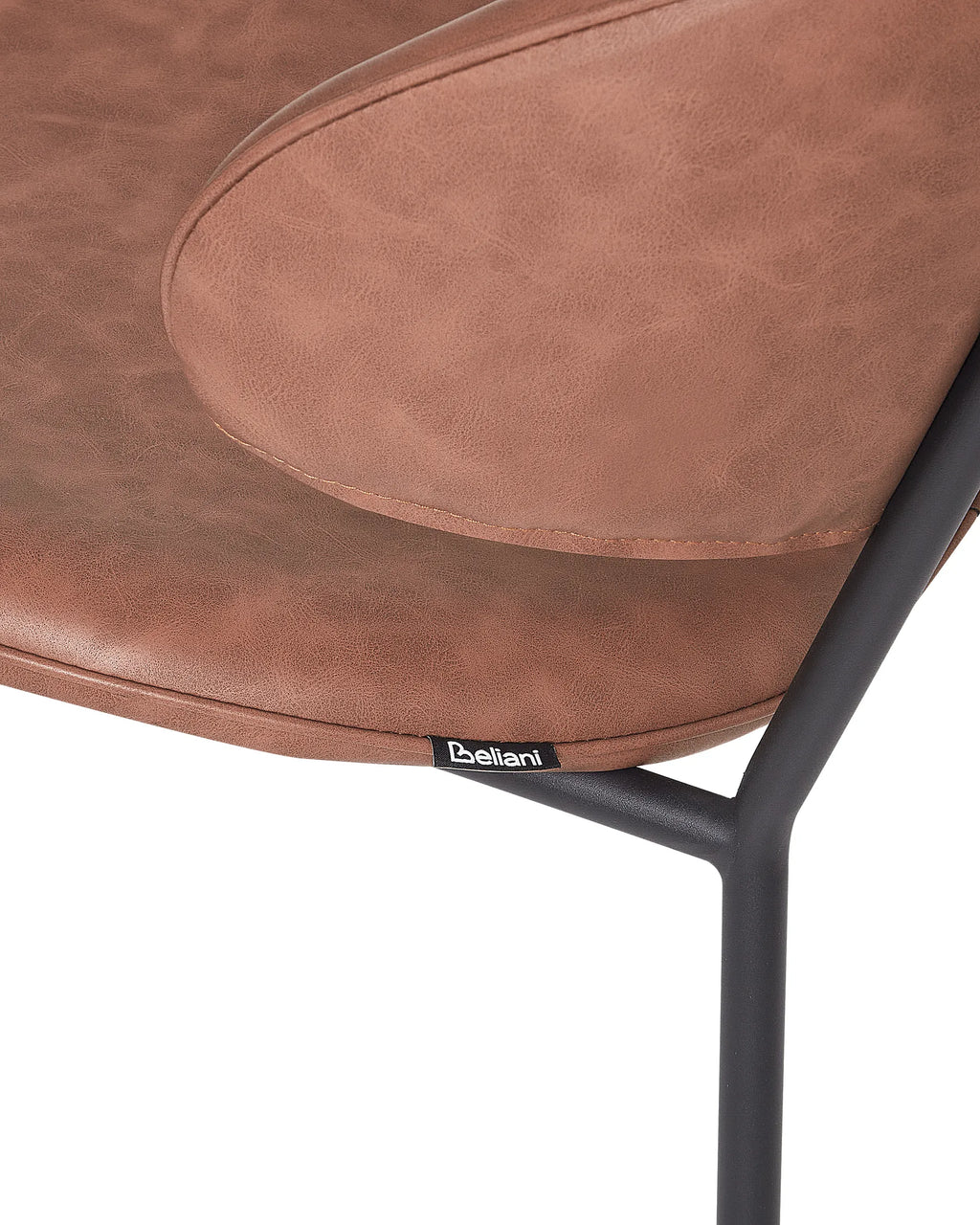 Set of 2 Dining Chairs KIANA Faux Leather Brown