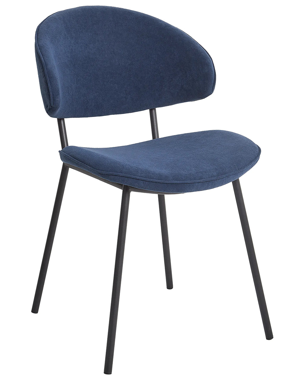 Set of 2 Dining Chairs KIANA Fabric Dark Blue