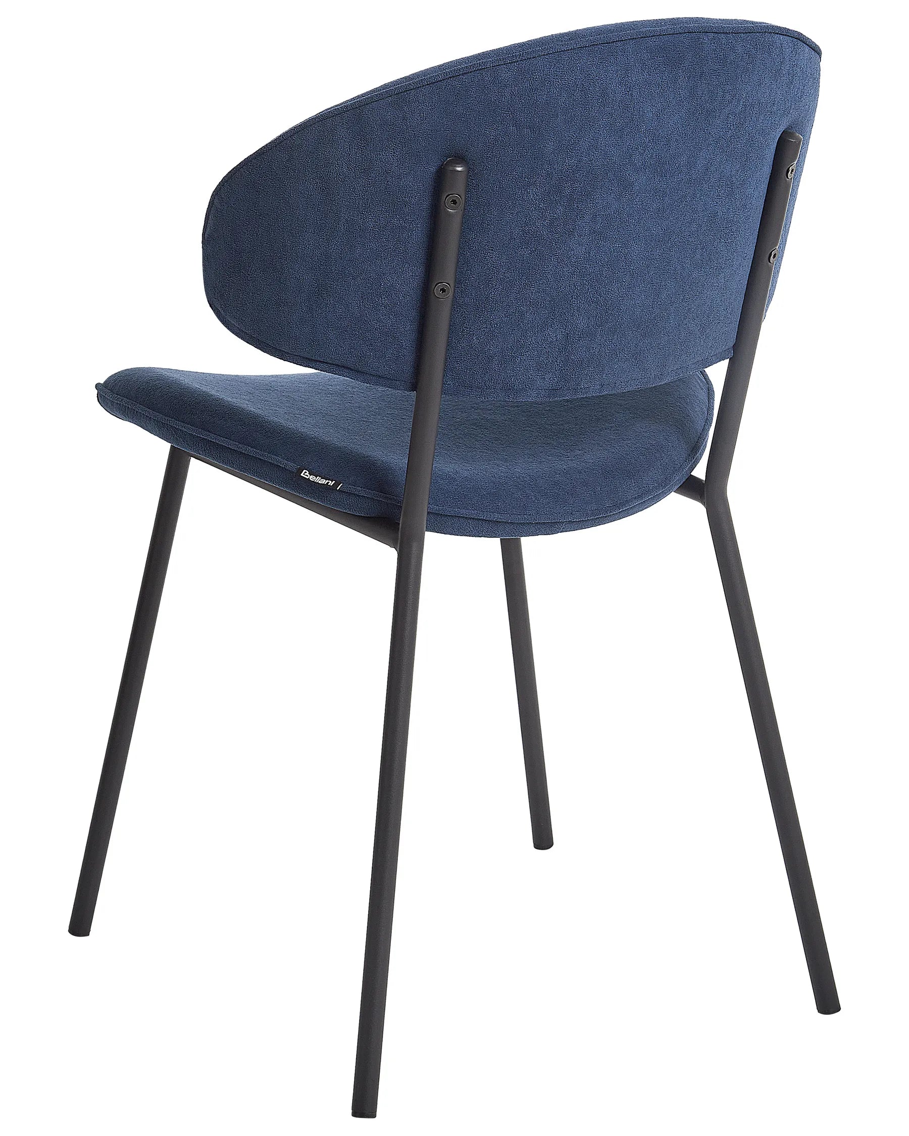 Set of 2 Dining Chairs KIANA Fabric Dark Blue