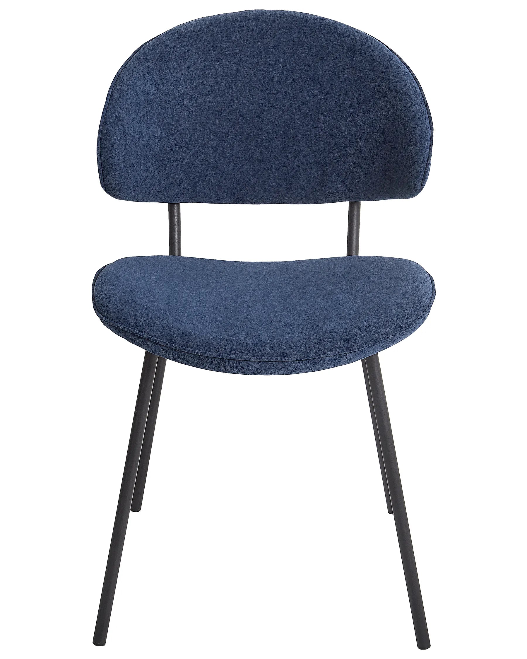 Set of 2 Dining Chairs KIANA Fabric Dark Blue