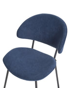 Set of 2 Dining Chairs KIANA Fabric Dark Blue