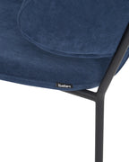 Set of 2 Dining Chairs KIANA Fabric Dark Blue