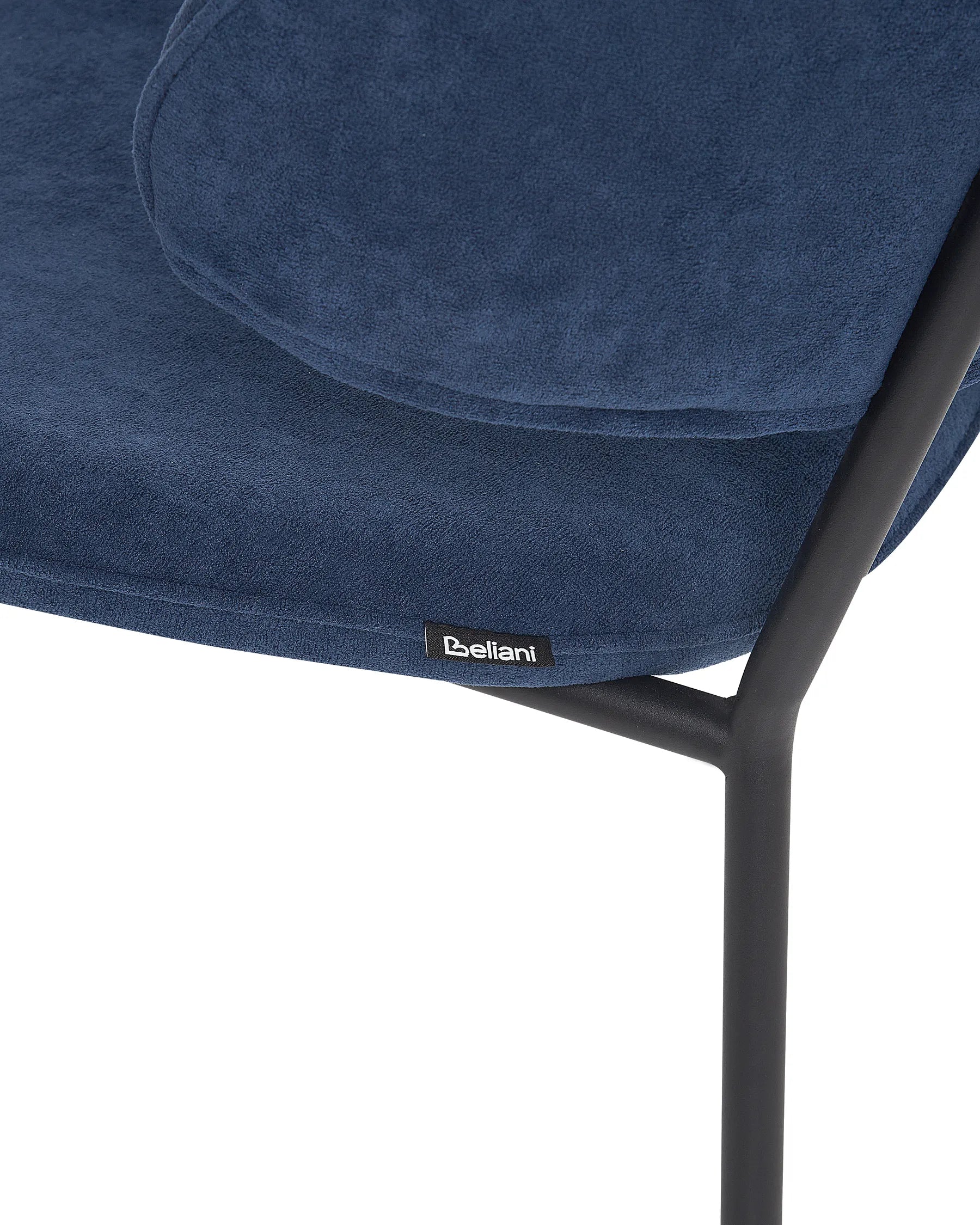Set of 2 Dining Chairs KIANA Fabric Dark Blue