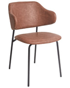 Set of 2 Dining Chairs KENAI Faux Leather Brown