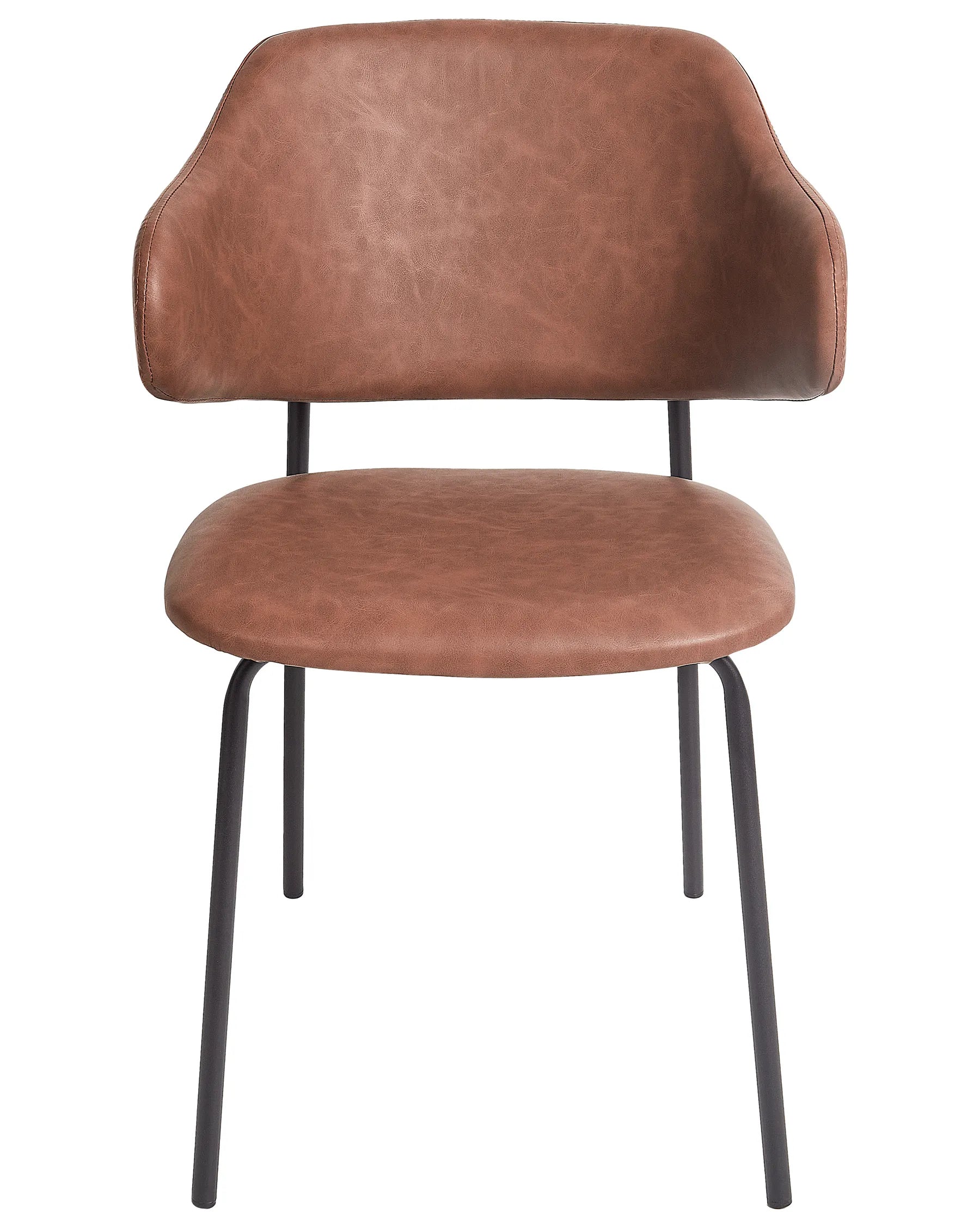 Set of 2 Dining Chairs KENAI Faux Leather Brown