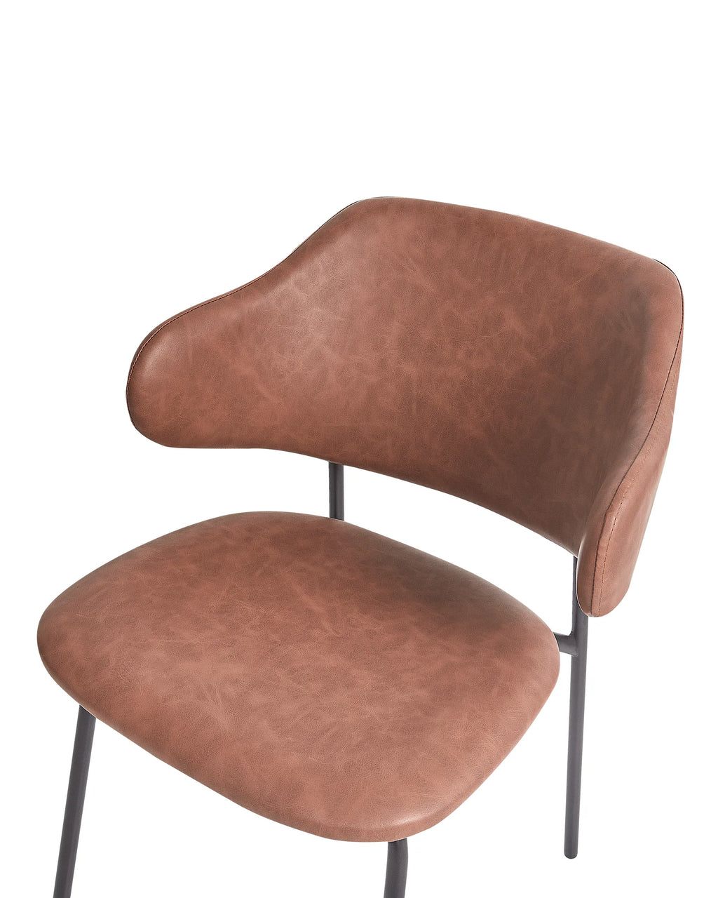Set of 2 Dining Chairs KENAI Faux Leather Brown