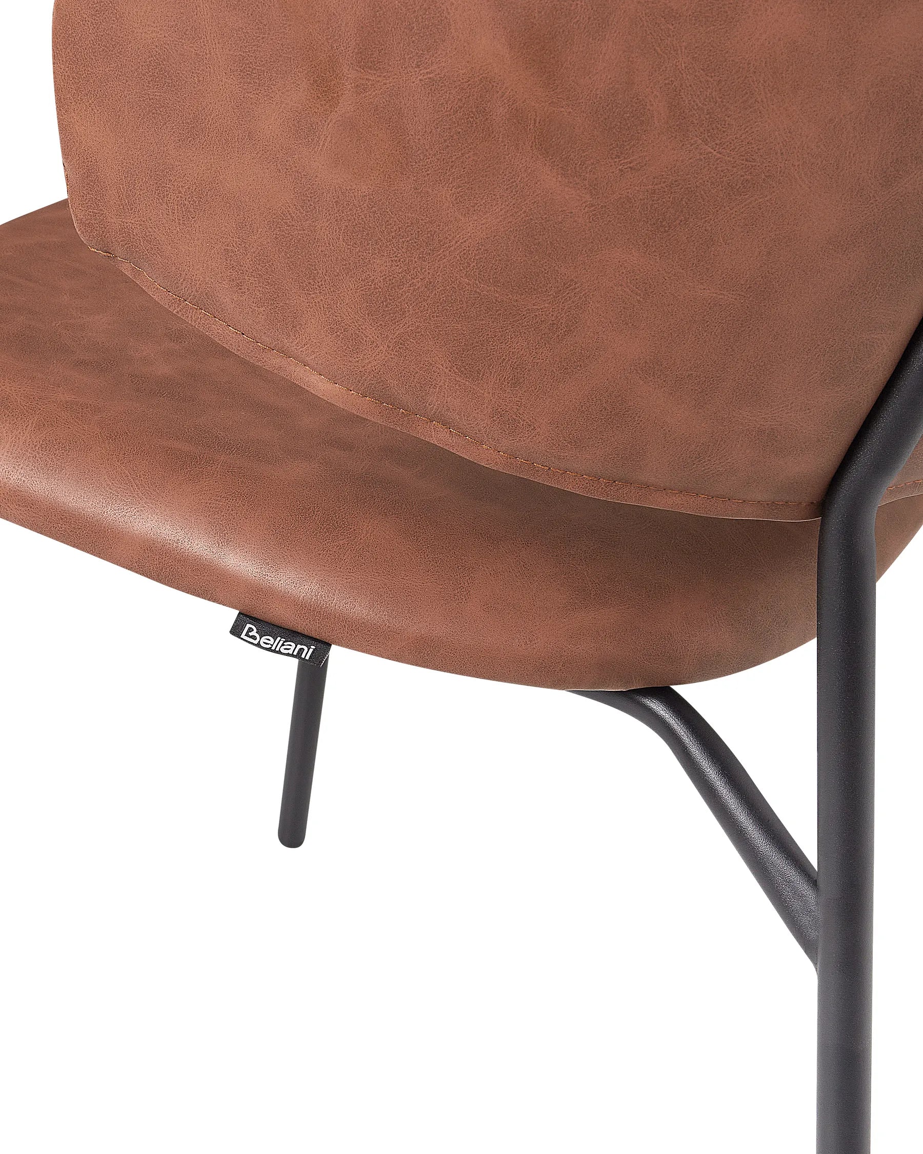 Set of 2 Dining Chairs KENAI Faux Leather Brown