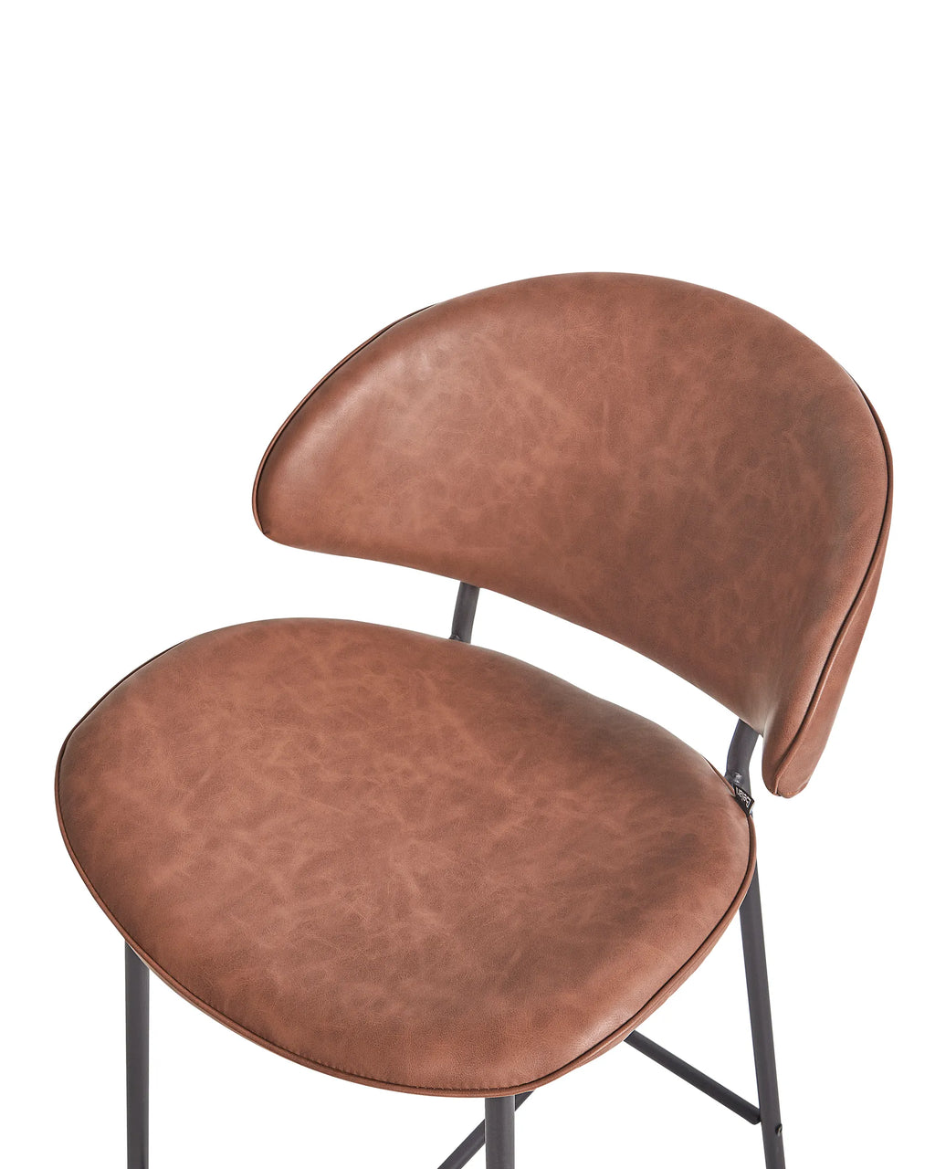 Set of 2 Bar Chairs KIANA Faux Leather Brown