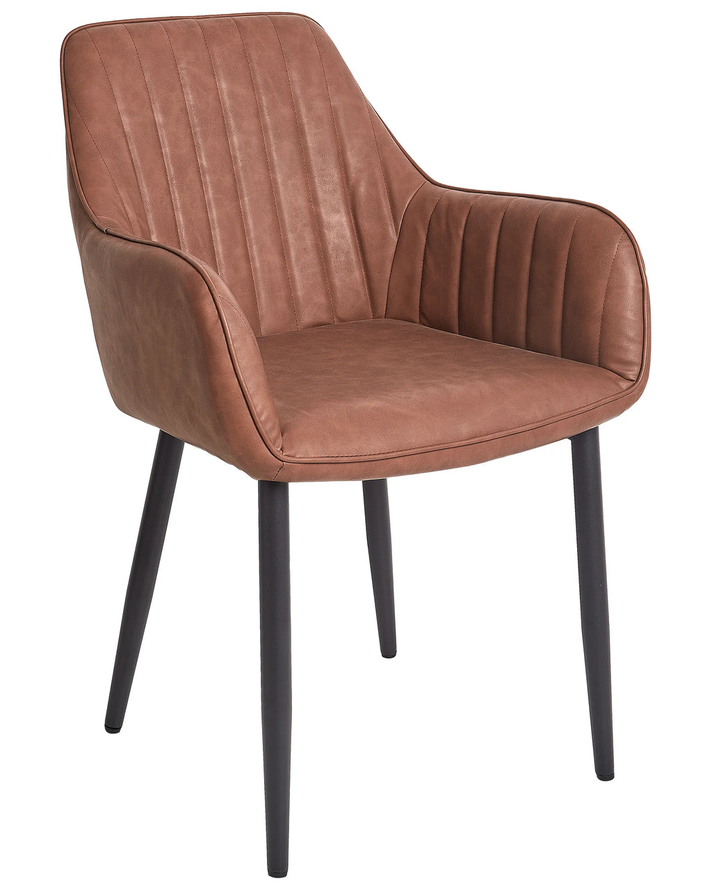 Set of 2 Dining Chairs WELLSTON Faux Leather Brown