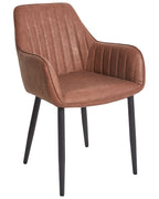 Set of 2 Dining Chairs WELLSTON Faux Leather Brown