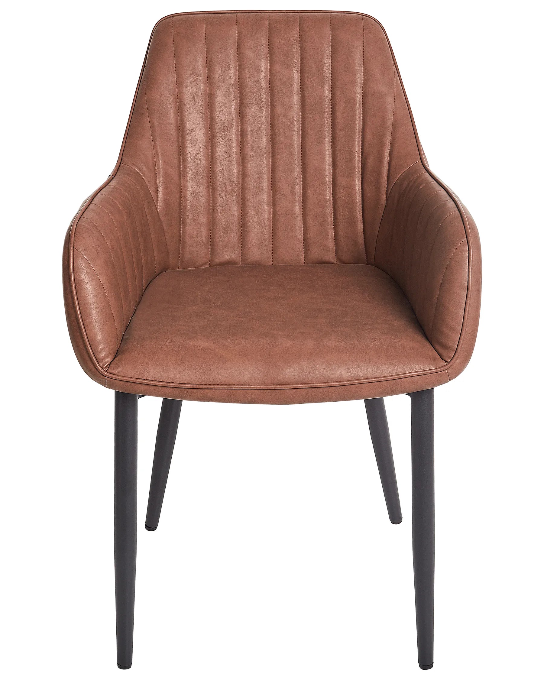 Set of 2 Dining Chairs WELLSTON Faux Leather Brown