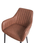 Set of 2 Dining Chairs WELLSTON Faux Leather Brown