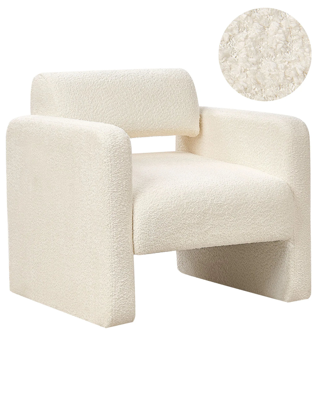 Armchair HALLSBERG Boucle Off-White