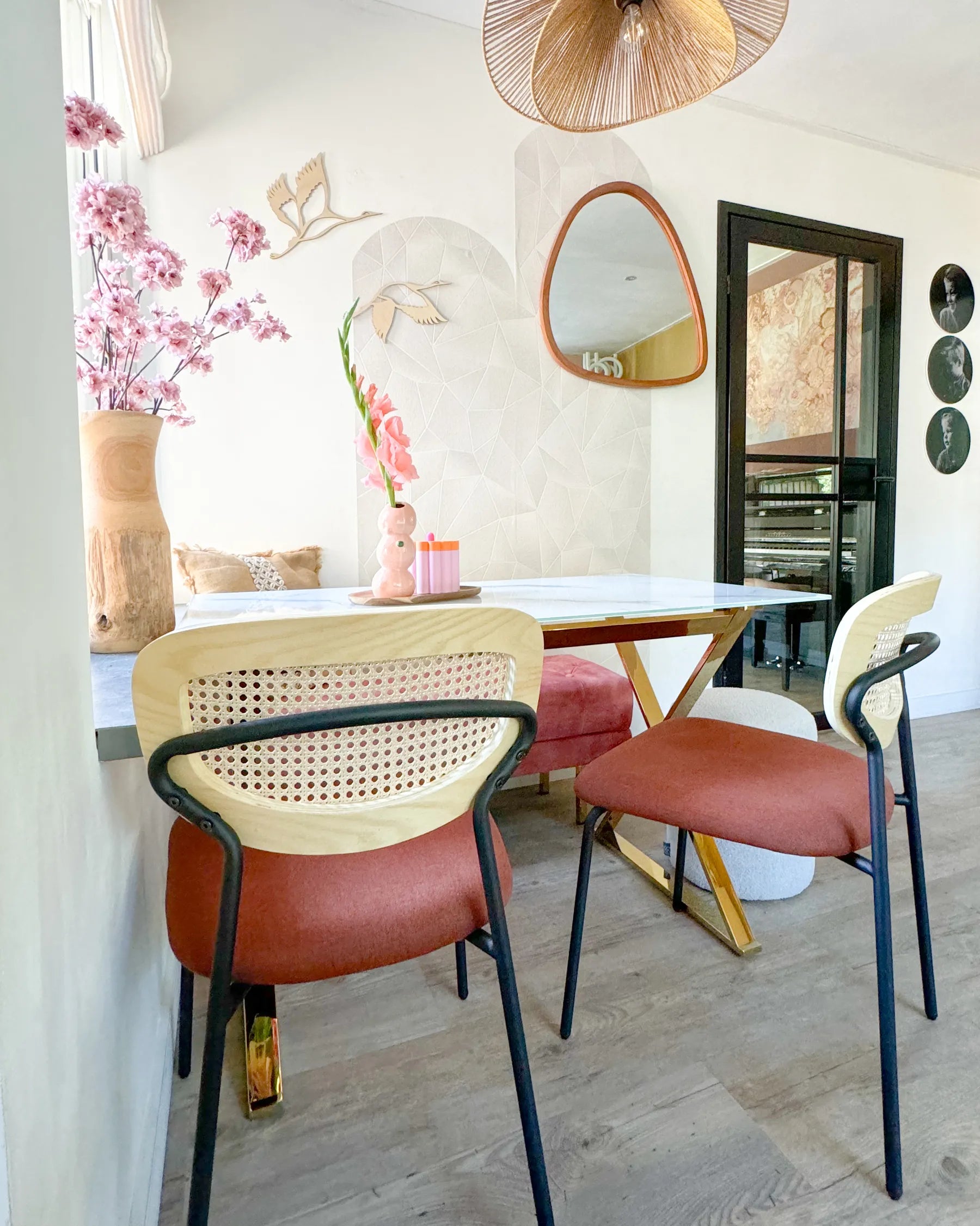 Dining Table ATTICA Marble/ Gold 120 cm 70 cm Tempered Glass