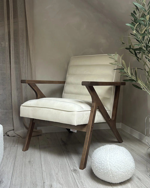 Armchair KISA Velvet Off-White