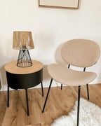 Set of 2 Dining Chairs LUANA Boucle Taupe